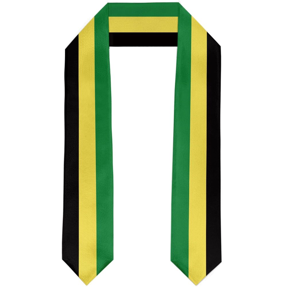 1892 Jamaica Flag Graduation Stole Satin Sash Scarf for Study Aboard